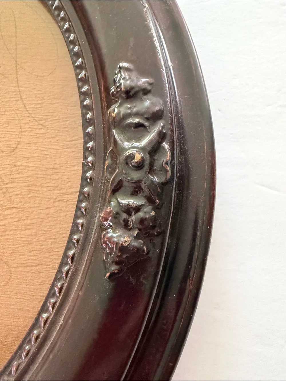 Antique Ornate Oval Wall Wooden Picture Frame 8x10” (12x14”) Dark Brown